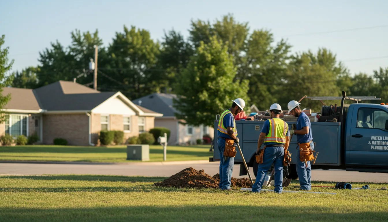 Residential water line and bathroom plumbing service in Reyno, AR